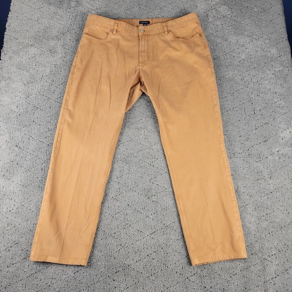 Peter Millar Pants Mens 38x30 Brown Wayfare Tailored Fit Tencel Blend Stretch